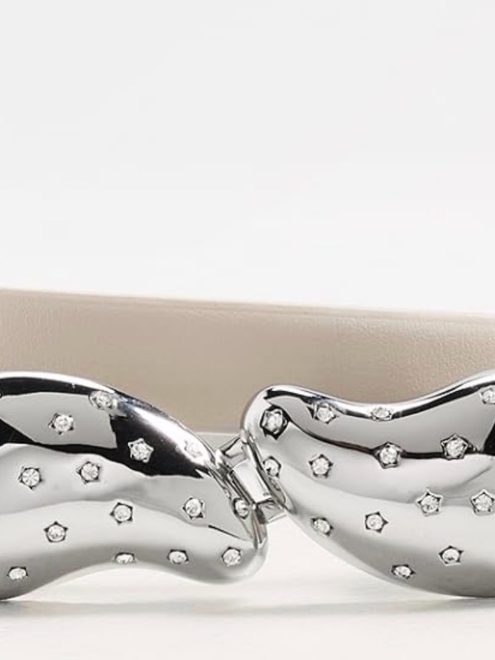 Altuzarra Silver Crystal-Embellished Bow Mules